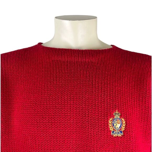 Vintage Polo by Ralph Lauren Red Wool Sweater Perfect Condition Size Large - Picture 4 of 6